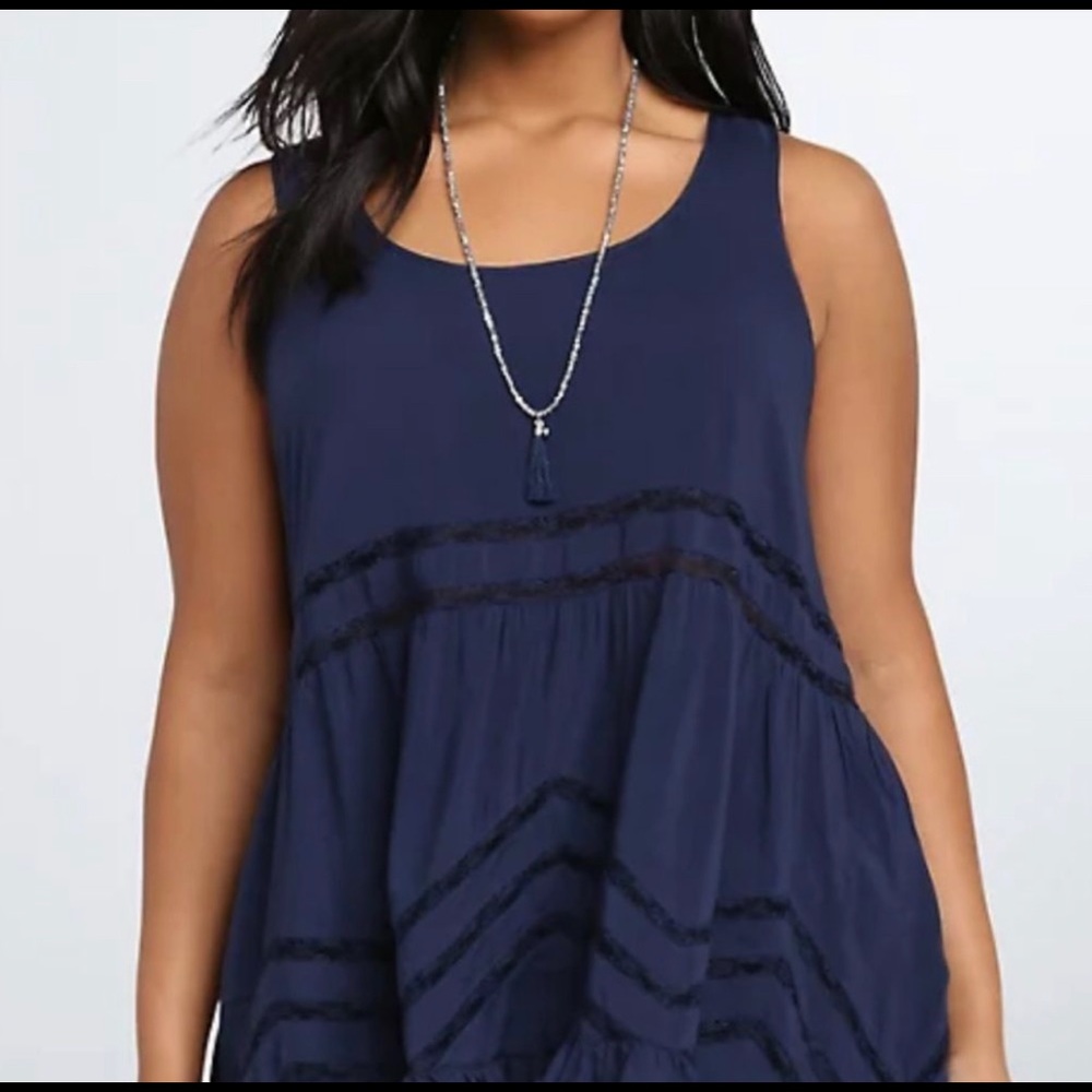 COPY - Torrid Women’s Challis hi-low Ruffle Lace Top